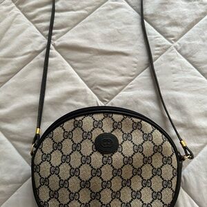 Gucci Cream and dark blue Crossbody Bag with Iconic Pattern